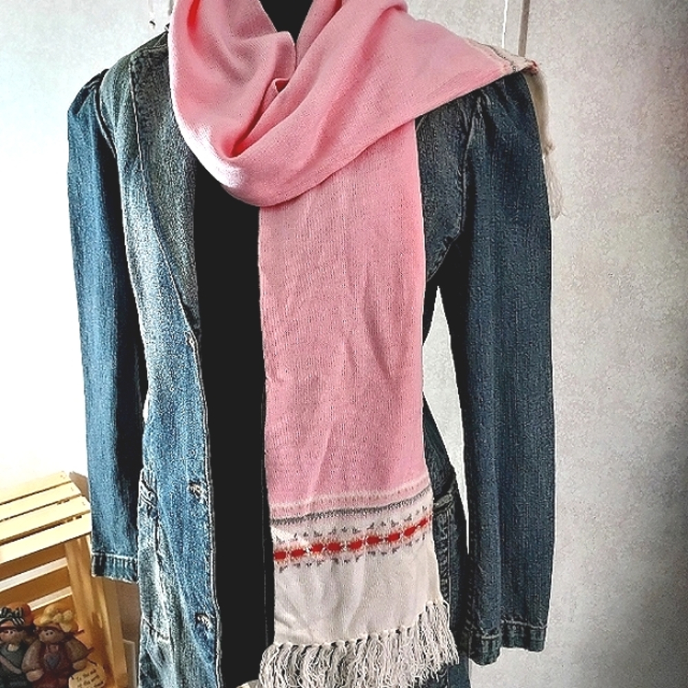 PINK WINTER FLEECE SCARF